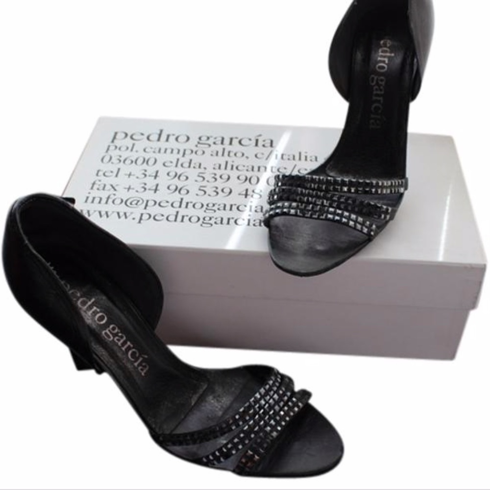 Pedro Garcia Black Swarovski Megan Sandals